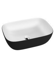 Umywalka nablatowa Costa White/Black, kolor czarny/biały mat – zdjęcie produktu