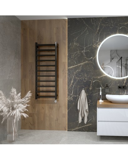 Radiateur de salle de bains avec élément chauffant Lungo Black 960 noir