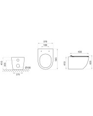 Freistehende Toilettenschüssel Sofi