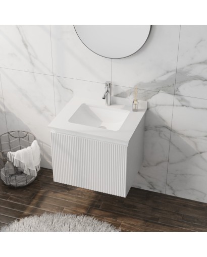 Cabinet With Countertop And Basin Irvine White 600