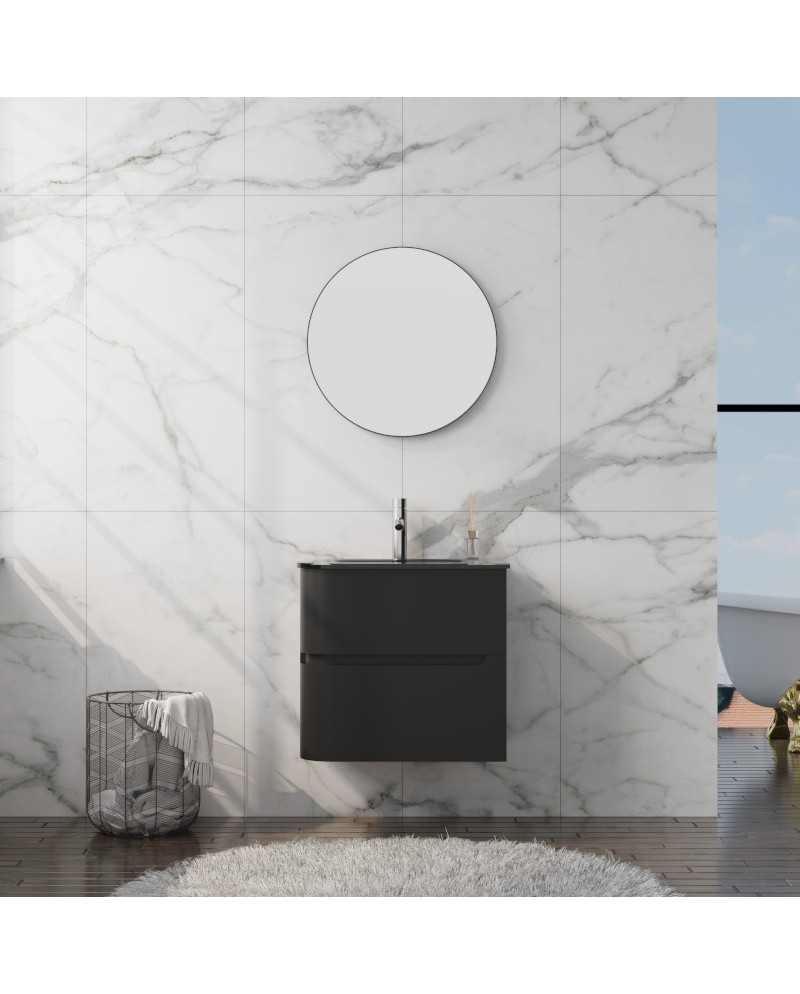 Meuble avec lavabo Atlanta Black 600