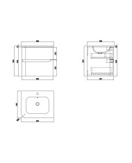 Meuble avec lavabo Atlanta Black 600