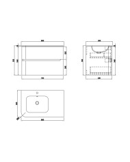 Schrank mit Waschbecken Atlanta Black 800