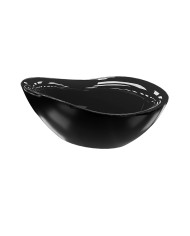 Baignoire autoportante Reus Black 1800 - ovale, forme accrocheuse, noir mat/brillant, vue de face