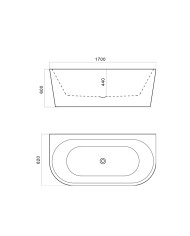 Free-standing wall-mounted bathtub Caldera 2.0 1700 - Lavita