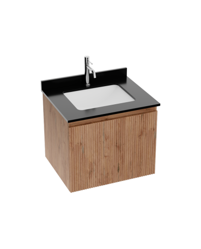 Підвісна шафка зі стільницею та умивальником Irvine Wood 600