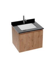 Meuble avec plan de travail et lavabo Irvine Wood 600