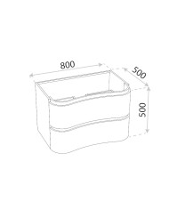 Seinakapp Ontario White 800 klaasist kraanikaussiga