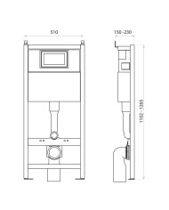 Concealed frame for wall-hung toilet 50cm LAV 100
