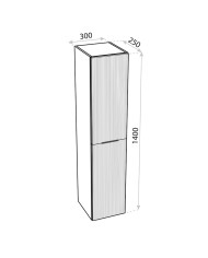 Bathroom Bollard (Wall-Hung) Oklahoma Black 300