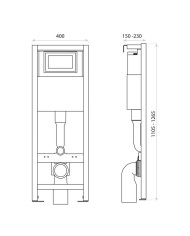 Concealed frame for wall-hung toilet 40cm LAV 101