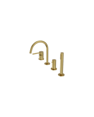 Bath-Shower Deck Mounted Faucet (4-Hole) Orion Brushed Gold
