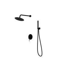 Verdeckte Dusche Set mit Regendusche Orion Matt Black