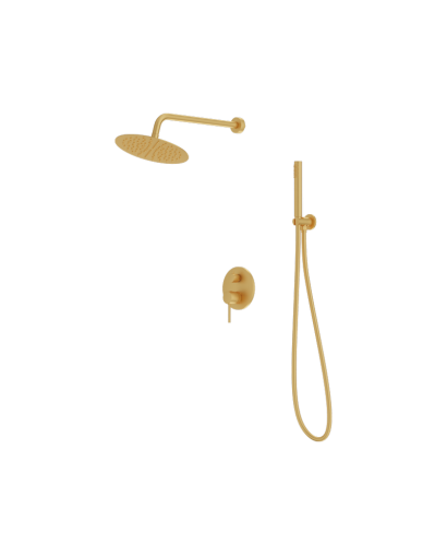 Прихований душовий комплект з верхнім душем Orion Brushed Gold