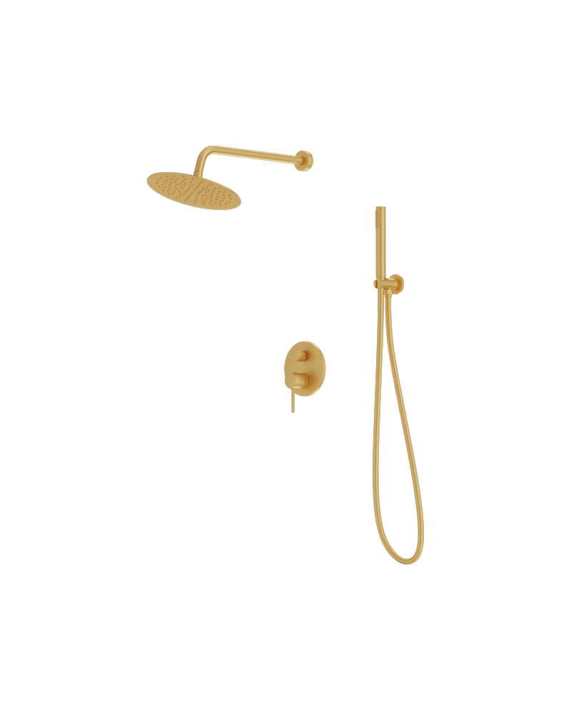 Σετ ντους Orion Brushed Gold κρυφό με ντους ψιλής βροχής