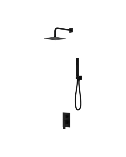 Прихований душовий комплект з верхнім душем Aquila Matt Black