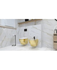 Sofi Slim Gold/White seinale riputatav WC pott