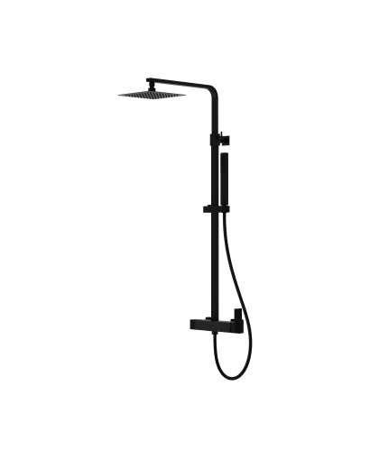 Επιφανειακό σετ ντους Aquila Matt Black με ντους ψιλής βροχής