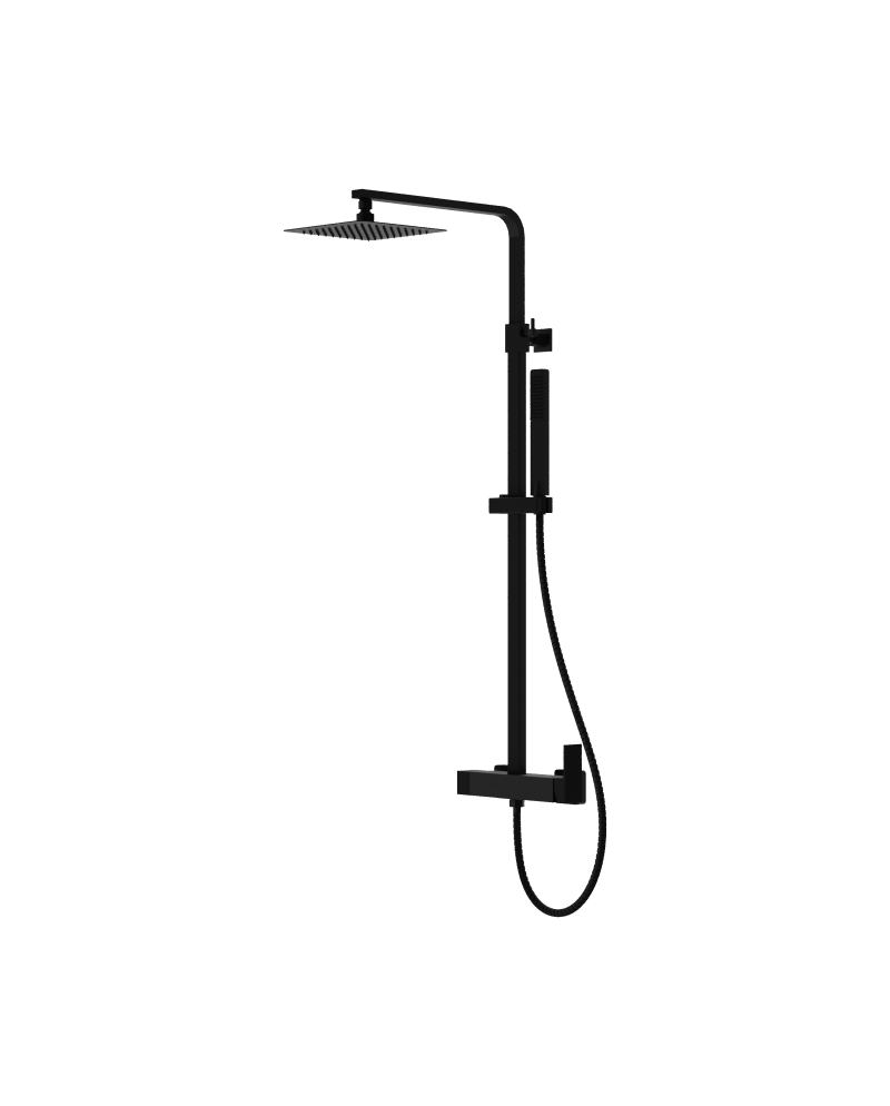 Зовнішній душовий комплект з верхнім душем Aquila Matt Black