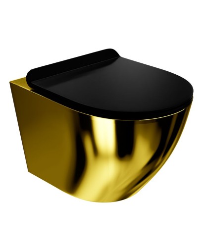 Унитаз подвесной Sofi Slim Gold/Black