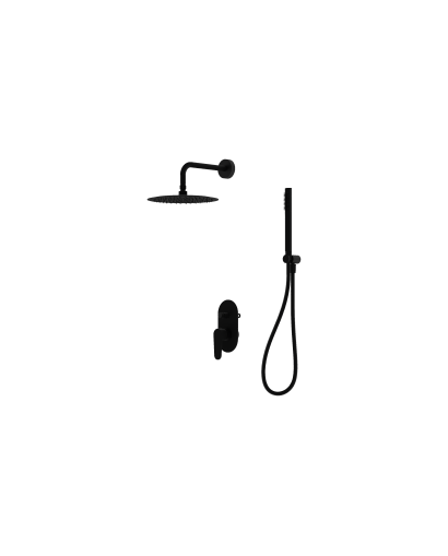 Concealed Shower Set With Rain Shower Cetus Matt Black