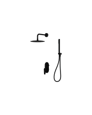 Cetus Matt Black podomítkový sprchový set s dešťovou sprchou