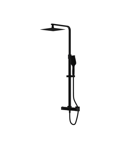 Nadgradni termostatski tuš set s kišnim tušem Cetus Matt Black