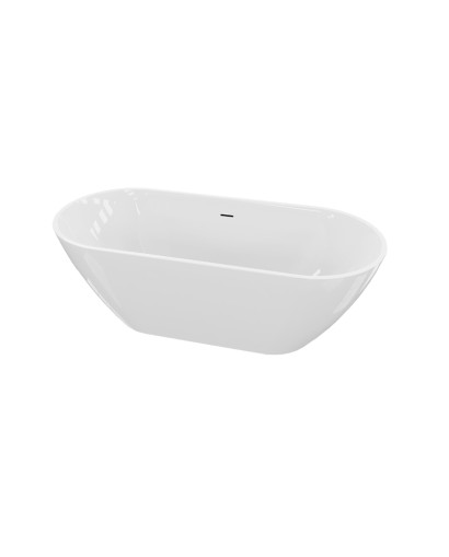 Baignoire autoportante Irun 1600 – forme ovale, acrylique blanc, vue de face