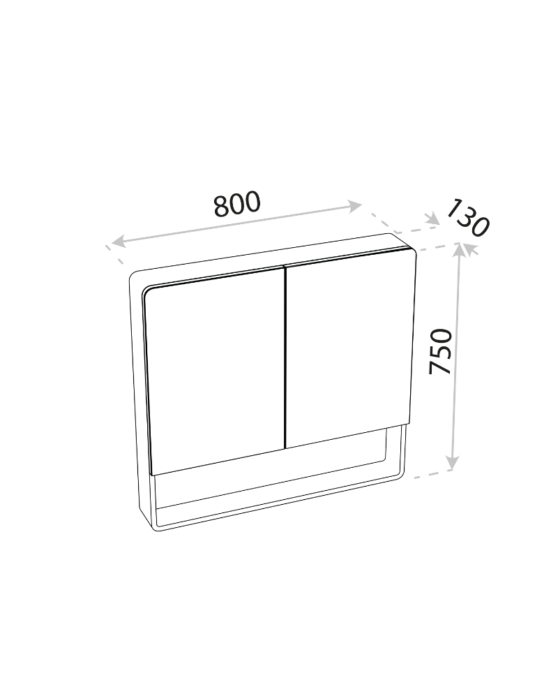 Wall Mounted Cabinet With Mirror Karolina 800