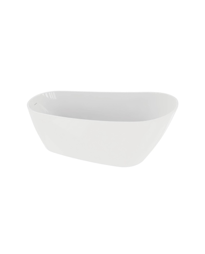 Baignoire autoportante Comodo 1700 – ovale, forme asymétrique, acrylique blanc, vue de face