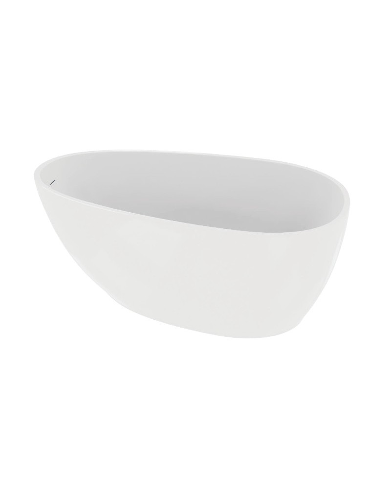 Freistehende Badewanne Lacrima 1700 – oval, Originalform, weißes Acryl, Vorderansicht