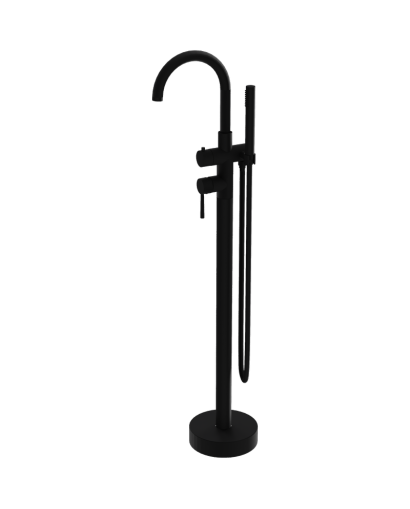 Freestanding Round Bathtub Faucet Matt Black