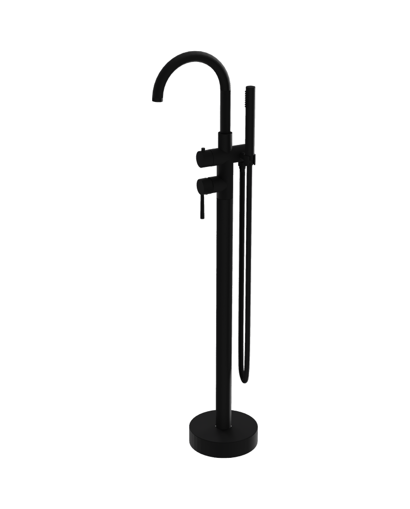 Freestanding Round Bathtub Faucet Matt Black