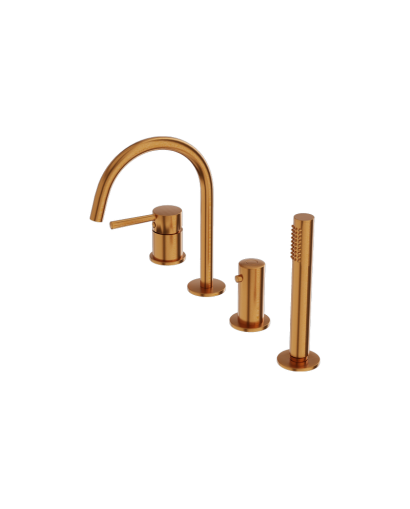 Bateria wannowa 4- otworowa Orion Brushed Copper, kolor szczotkowana miedź – zdjęcie produktu