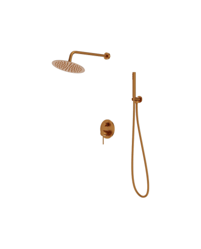 Verdeckte Dusche Set mit Regendusche Orion Brushed Copper