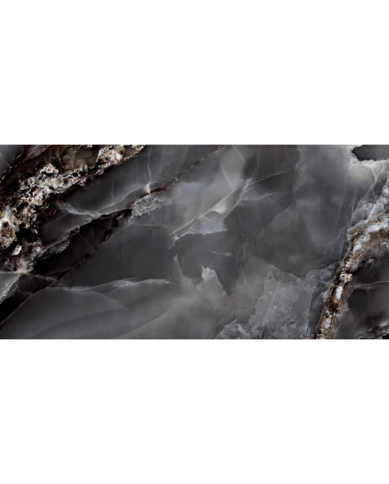 Glazūruotas akmens masės dirbinys HG Dazzle Onyx Black blizgus 60x120 1 klasė