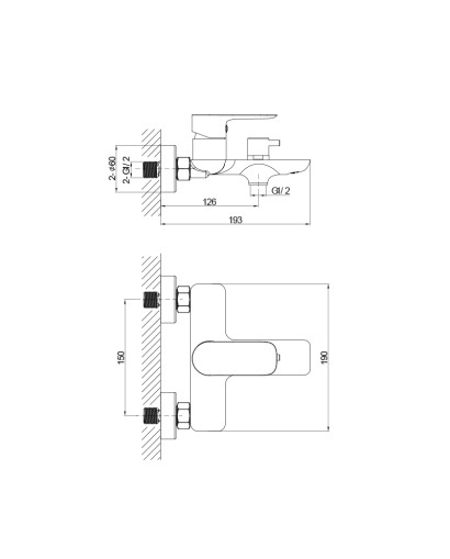 Kád-zuhany csaptelep Spark Matt Black