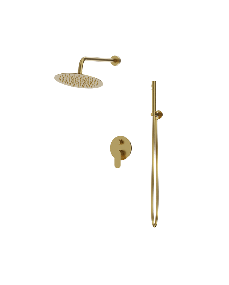 Скрит душ комплект Spark Brushed Gold с душ дъжд