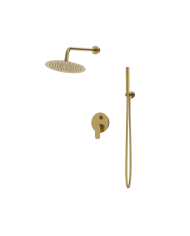 Verdeckte Dusche Set mit Regendusche Spark Brushed Gold