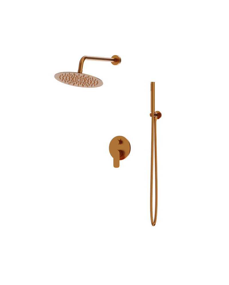 Podtynkowy zestaw prysznicowy z deszczownicą Spark Brushed Copper – zdjęcie produktu