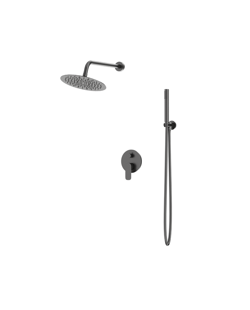 Verdeckte Dusche Set mit Regendusche Spark Gunmetal