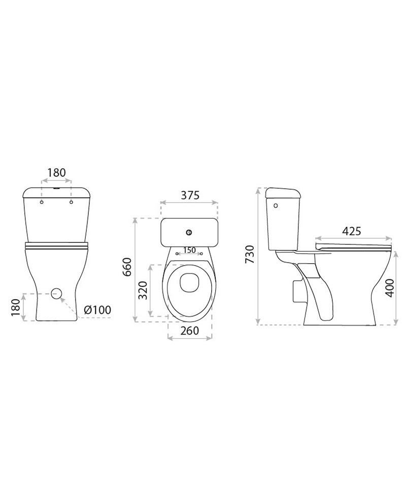 Vas WC monobloc Zeta 2.0
