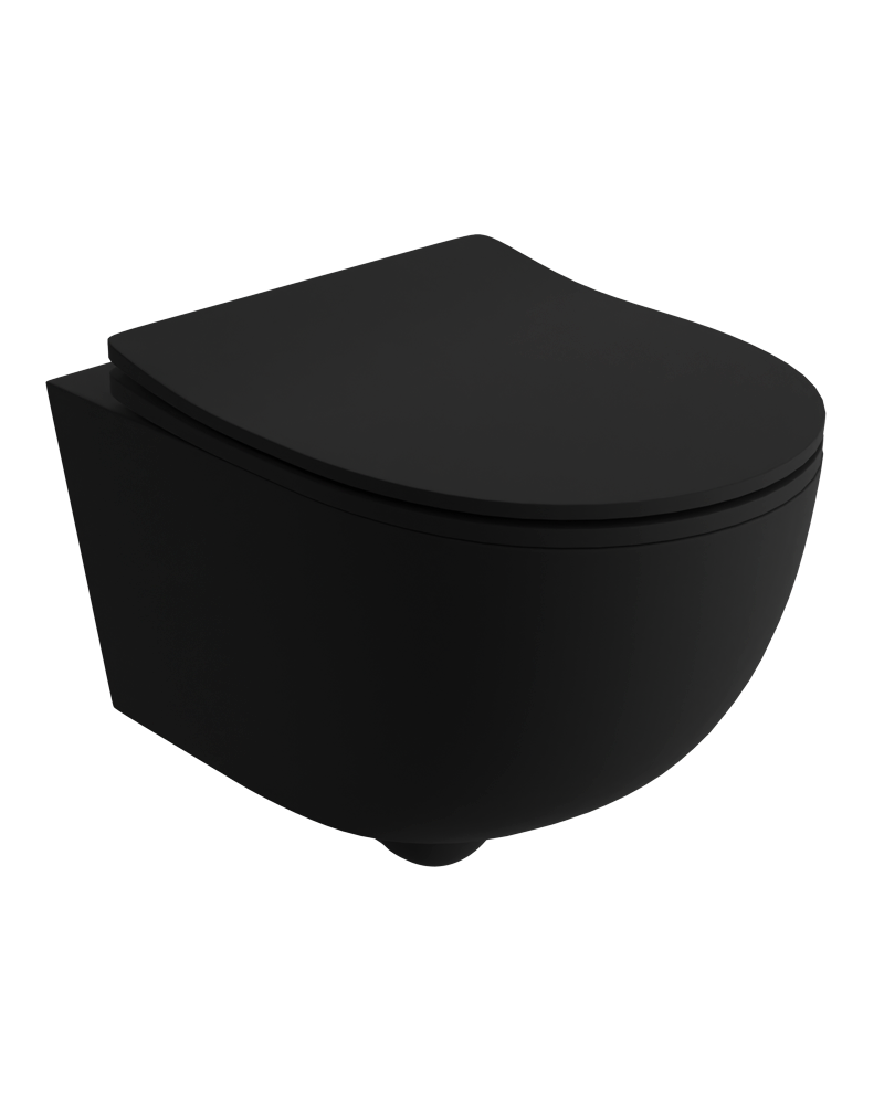 Miska wisząca WC Lavita Brava Black 2.0 – czarny mat, bezkołnierzowa