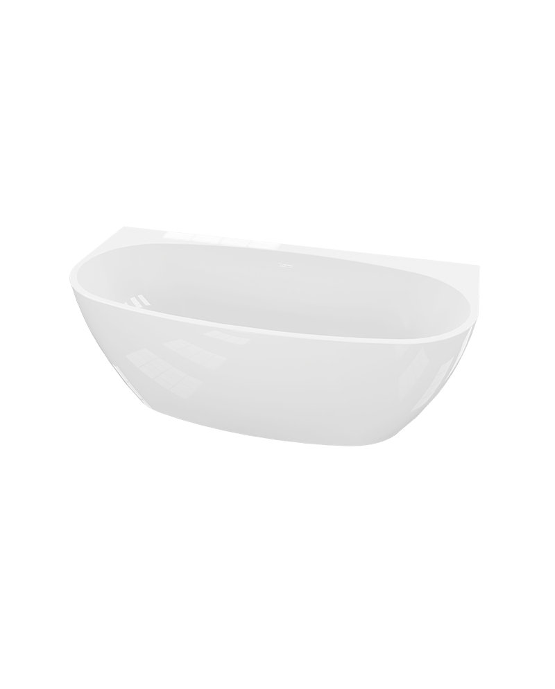 Baignoire murale Lavita Baloa 1700x800 mm acrylique blanc – siphon et trop-plein inclus