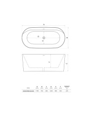 Free-standing bathtub Feetlux 1700 - Lavita