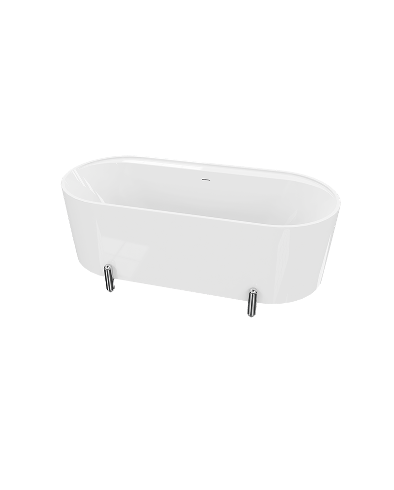 Modern free-standing Feetlux 1700 white gloss acrylic bathtub