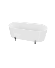 Baignoire autoportante moderne Feetlux 1700 en acrylique blanc brillant