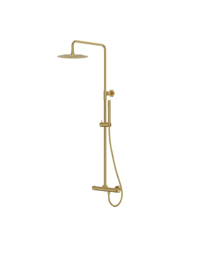 Thermostatische Dusche Set mit Regendusche Brushed Gold