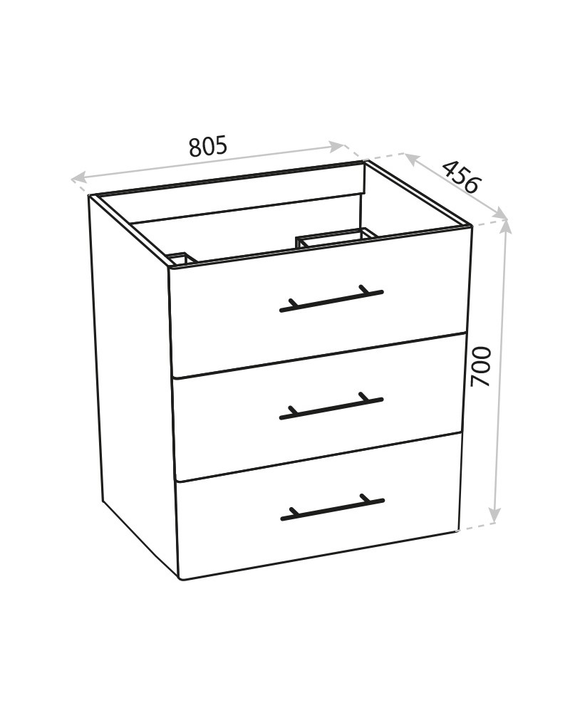 Bathroom Cabinet (Freestanding) Reno White 800
