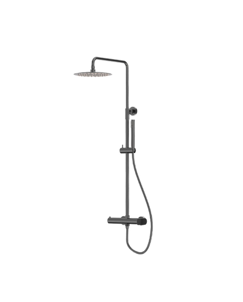 Set de duș aparent cu pară fixă Spark Gunmetal